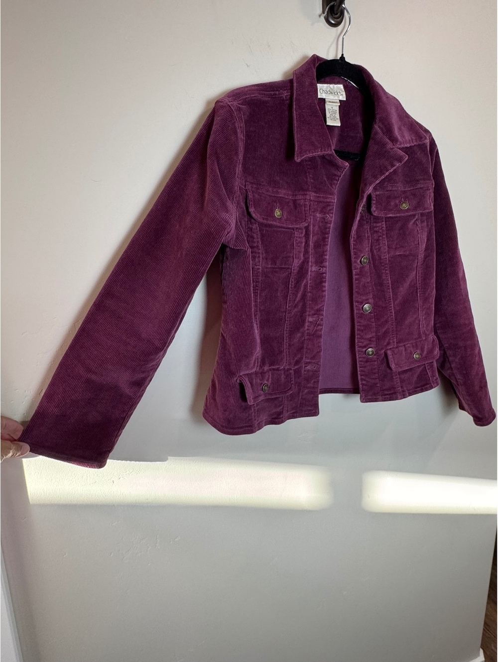 VTG CHADWICKS Plum Corduroy Jacket Fits S-M WHIMSIGOTH